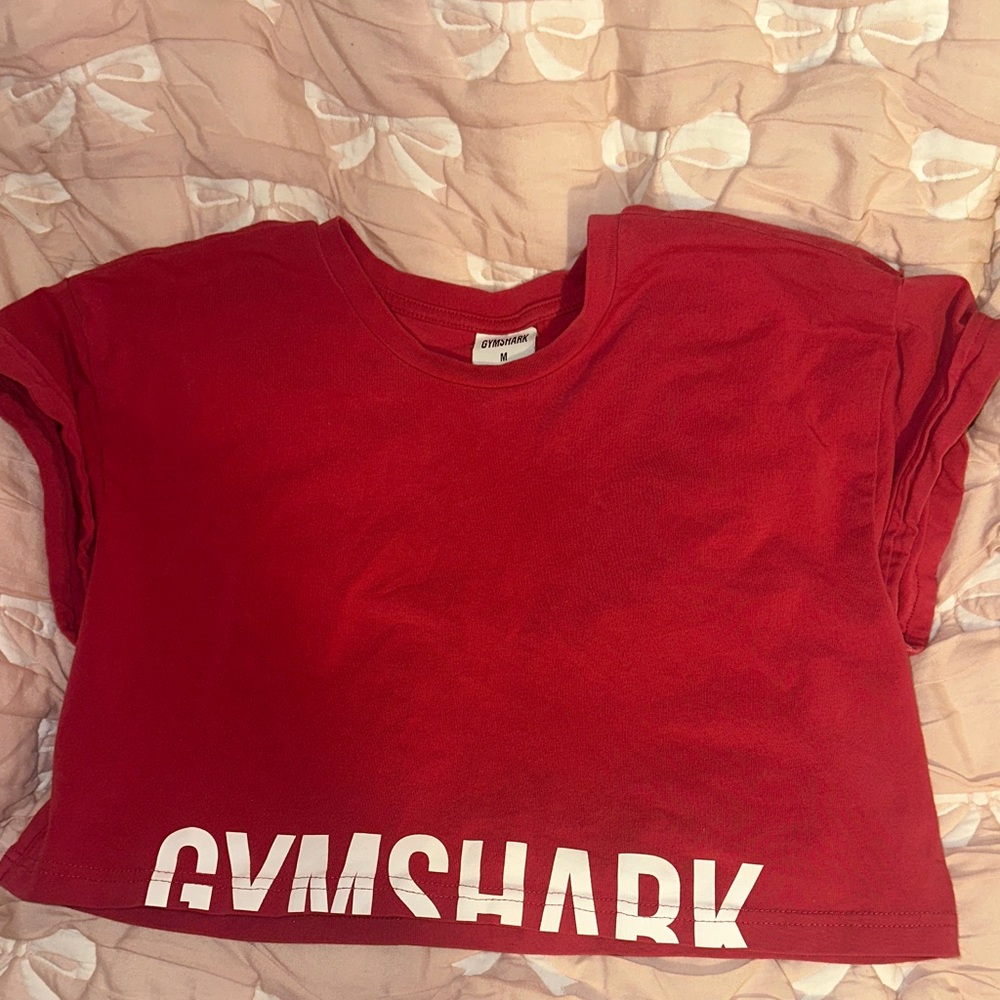 Gymshark Red Crop Tee with White Logo